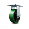 Service Caster 6 Inch Heavy Duty Green Poly on Cast Iron Rigid Caster with Roller Bearing SCC SCC-35R620-PUR-GB